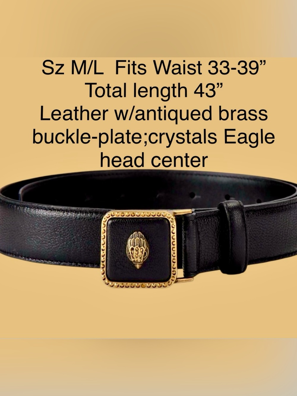 Kurt Geiger RP$118 NWT Leather Belt M/L fits 33-39”waist